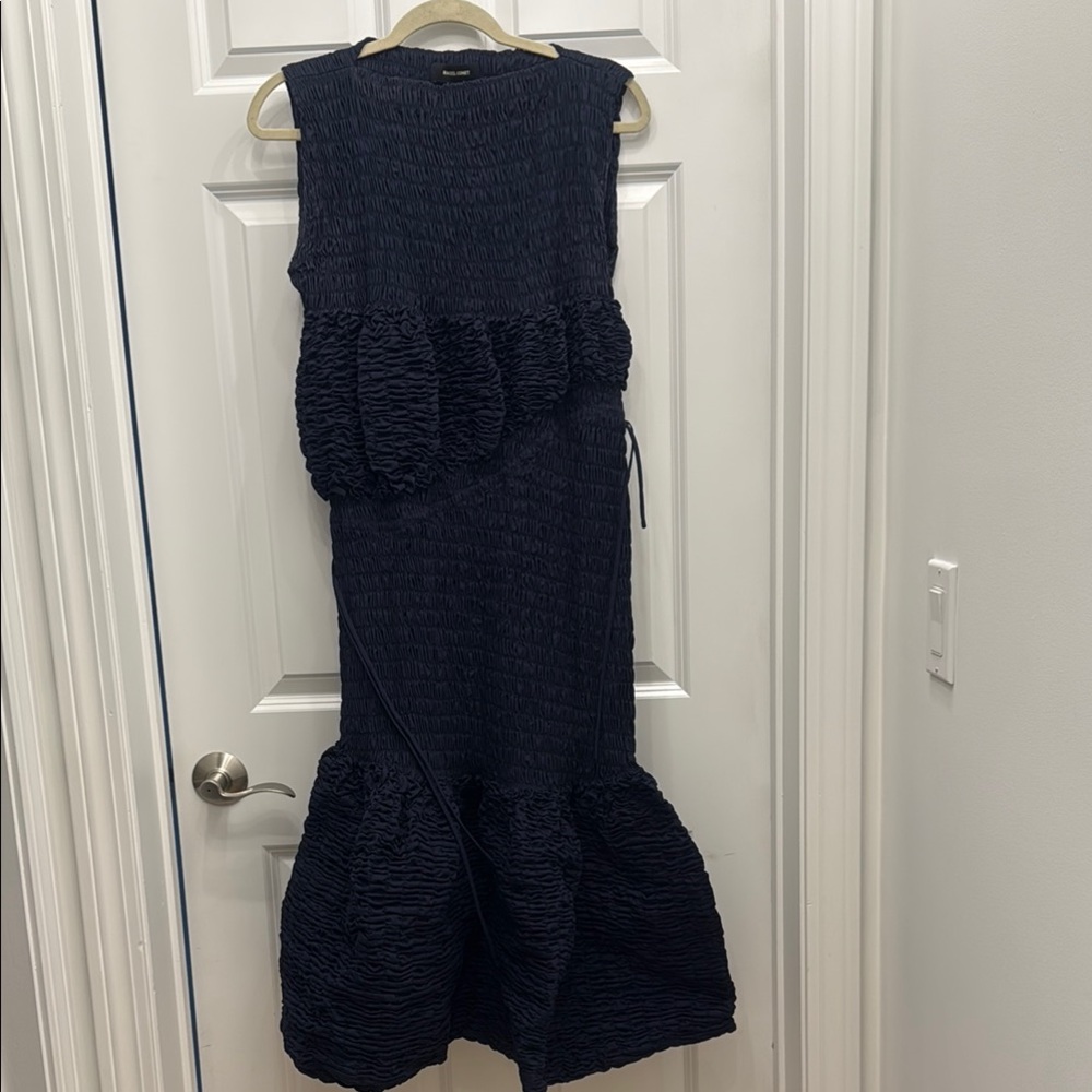 Elegant Navy Textured Dress 1 times worn